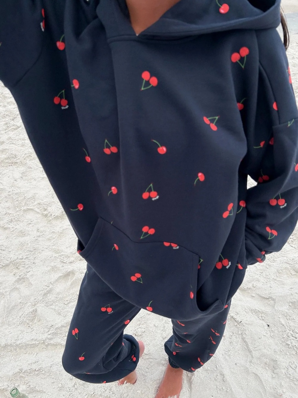 Unbranded Navy Cherry-Print Jogger Sweatpants